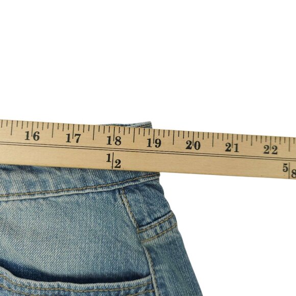 KanCan Isabelle Ultra High Rise Mom Shorts Womens XL Light Wash Distressed Denim - Picture 12 of 13